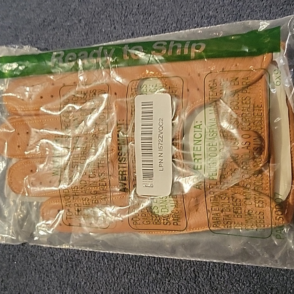 NWT Rust Colored Leather Driving Gloves Mens M - Picture 4 of 4